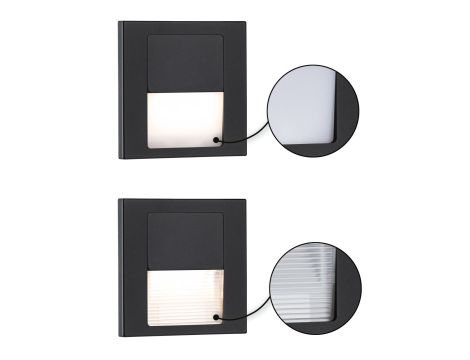 Oprawa przyschodowa TSARO LED kwadrat 1x1,W 80lm 2700K IP20 230V czarny matowy / tworzywo sztuczne - 3