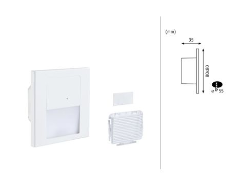 Oprawa przyschodowa TSARO LED czujnik ruchu i zmierzchu kwadrat 1x1,W 80lm 2700K IP20 230V biały matowy / tworzywo sztuczne - 14