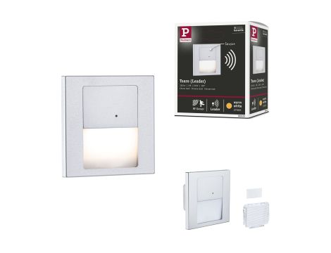 Oprawa przyschodowa TSARO LED czujnik ruchu i zmierzchu kwadrat 1x1,W 80lm 2700K IP20 230V chrom matowy / tworzywo sztuczne - 15