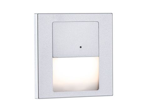 Oprawa przyschodowa TSARO LED czujnik ruchu i zmierzchu kwadrat 1x1,W 80lm 2700K IP20 230V chrom matowy / tworzywo sztuczne