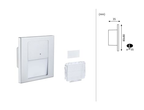 Oprawa przyschodowa TSARO LED czujnik ruchu i zmierzchu kwadrat 1x1,W 80lm 2700K IP20 230V chrom matowy / tworzywo sztuczne - 14