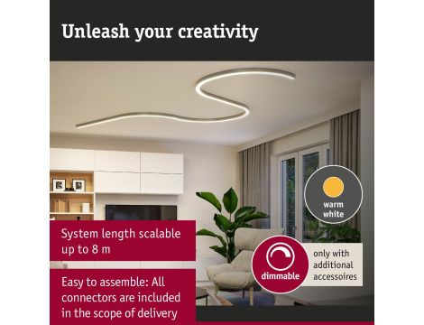 Oprawa liniowa systemu LINION LED 17W 1m 3000K IP20 24V chrom matowy / aluminium - 13