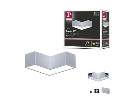 Łącznik L systemu LINION LED 3.5W 90st. 3000K 200lm IP20 24V chrom matowy RAL 9006 / aluminium - 16
