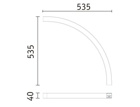 Profil świetlny systemu Linion wygięty 90st. 13W 1400lm 3000K 24V chrom mat / aluminium / tworzywo sztuczne - 11