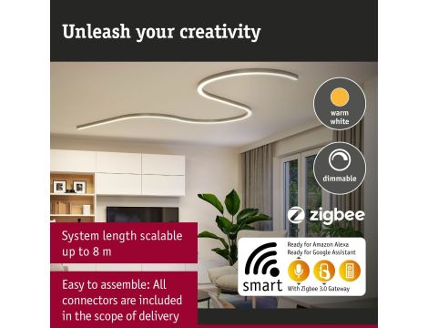 Oprawa liniowa systemu LINION LED SH ZIgbee17W 1m 3000K IP20 150VA 24V chrom matowy RAL 9006 / aluminium - 15