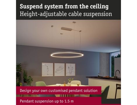 Zawieszenie linowe systemu Linion 0,1-1,5 m do rozwiązania wahadłowego chrom mat / metal - 11