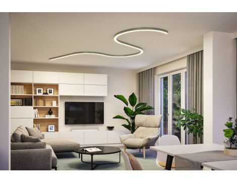 Oprawa liniowa systemu LINION Power Channel LED 17W 1m 3000K IP20 100VA 230V/24V chrom matowy RAL 9006 / aluminium - 5