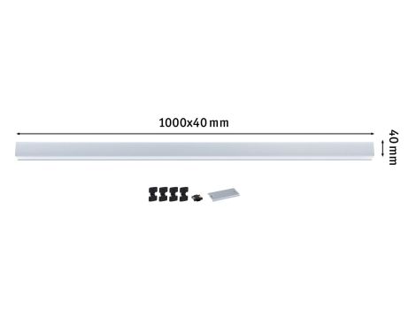 Oprawa liniowa systemu LINION Power Channel LED 17W 1m 3000K IP20 100VA 230V/24V chrom matowy RAL 9006 / aluminium - 12