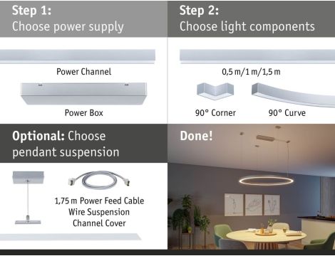 Zasilanie systemu Linion Power Box 230/24V max. 120W chrom mat / tworzywo sztuczne - 10