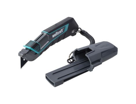 Nóż z futerałem, z ostrzem trapezowym PRO SAFETY wolfcraft