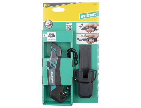 Nóż z futerałem, z ostrzem trapezowym PRO SAFETY wolfcraft - 2