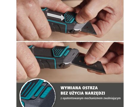 Nóż z futerałem, z ostrzem trapezowym PRO SAFETY wolfcraft - 7