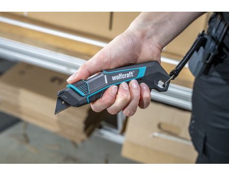 Nóż z futerałem, z ostrzem trapezowym PRO SAFETY wolfcraft - 9