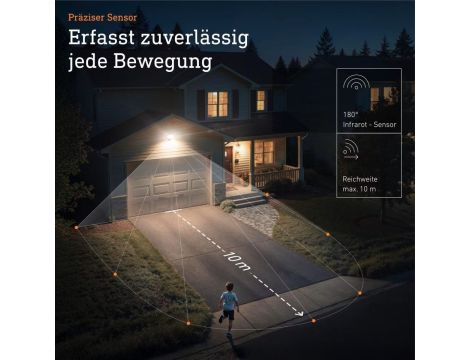 Naświetlacz z czujnikiem Steinel XLED Protect  PIR 14,3W 3000K 1642lm IP54 IK03 230V biały/ tworzywo sztuczne - 3