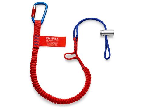 Knipex - Linka zabezpieczająca z karabińczykiem, Do zabezpieczenia narzędzi przed upadkiem z wysokości  - 00 50 12 T BK