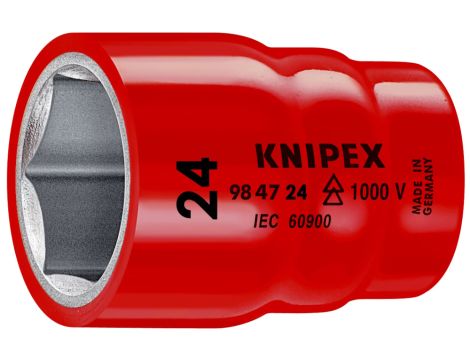 Knipex - Nasadka sześciokątna do śrub z łbem sześciokątnym, Z gniazdem czworokątnym 1/2" - 98 47 24