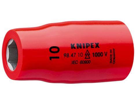 Knipex - Nasadka sześciokątna do śrub z łbem sześciokątnym, Z gniazdem czworokątnym 1/2" - 98 47 10