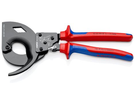 Knipex - Nożyce do kabli, (trójstopniowy mechanizm zapadkowy)  - 95 32 320