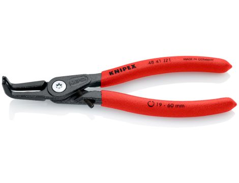 Knipex - Precyzyjne szczypce do pierścieni osadczych, Do montażu pierścieni wewnętrznych w otworach  - 48 41 J21