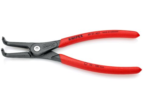 Knipex - Precyzyjne szczypce do pierścieni osadczych, Do montażu pierścieni zewnętrznych na wałach  - 49 21 A31