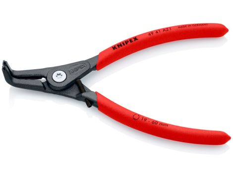 Knipex - Precyzyjne szczypce do pierścieni osadczych, Do montażu pierścieni zewnętrznych na wałach  - 49 41 A21