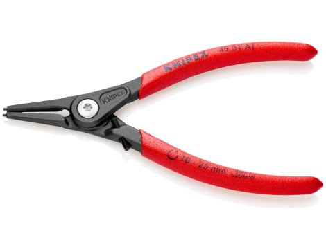 Knipex - Precyzyjne szczypce do pierścieni osadczych, Do montażu pierścieni zewnętrznych na wałach Z wkrętem ustalającym zabezpieczającym przed nadmiernym rozwarciem szczypiec - 49 31 A1