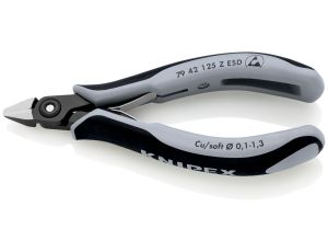Knipex - Precyzyjne szczypce tnące boczne dla elektroników ESD - 79 42 125 Z ESD