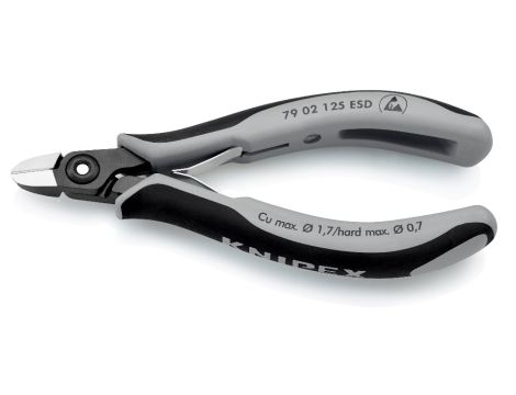 Knipex - Precyzyjne szczypce tnące boczne dla elektroników ESD - 79 02 125 ESD
