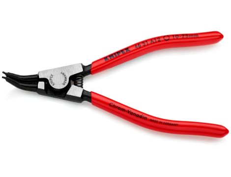 Knipex - Szczypce do pierścieni osadczych sprężynujących, Do montażu pierścieni zewnętrznych na wałach Wygięte pod kątem 45° - 46 31 A12