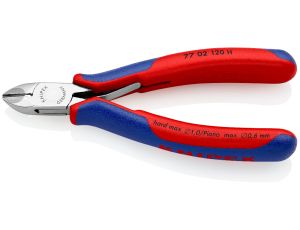 Knipex - Szczypce tnące boczne dla elektroników z ostrzami z węglików spiekanych - 77 02 120 H