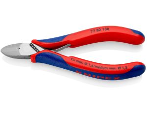 Knipex - Szczypce tnące boczne dla elektroników, Ze złączem wsuwkowym  - 77 82 130