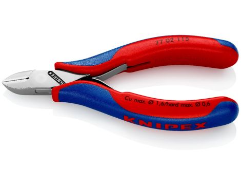 Knipex - Szczypce tnące boczne dla elektroników, Ze złączem wsuwkowym  - 77 02 115