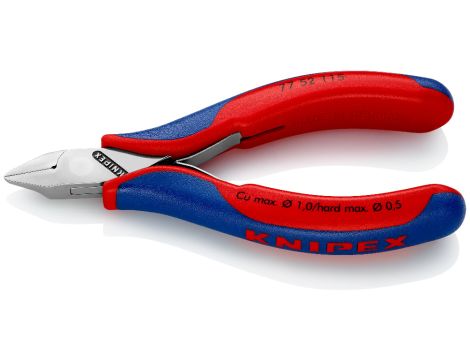 Knipex - Szczypce tnące boczne dla elektroników, Ze złączem wsuwkowym  - 77 52 115