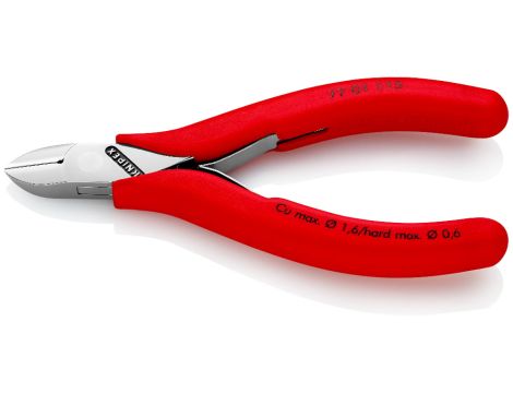 Knipex - Szczypce tnące boczne dla elektroników, Ze złączem wsuwkowym  - 77 01 115