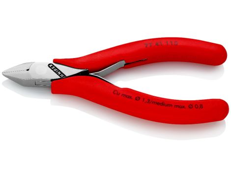Knipex - Szczypce tnące boczne dla elektroników, Ze złączem wsuwkowym  - 77 41 115