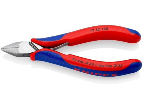 Knipex - Szczypce tnące boczne dla elektroników, Ze złączem wsuwkowym  - 77 32 130