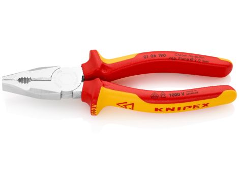 Knipex - Szczypce uniwersalne, Chromowo-wanadowe  - 01 06 190
