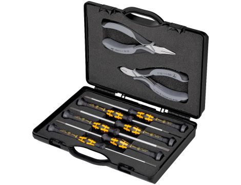 Knipex - Zestaw narzędzi dla elektroników, Z narzędziami do prac przy podzespołach elektronicznych 5-częściowy - 00 20 18 ESD