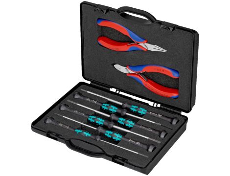 Knipex - Zestaw narzędzi dla elektroników, Z narzędziami do prac przy podzespołach elektronicznych 8 części - 00 20 18