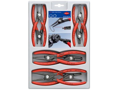 Knipex - Zestaw precyzyjnych szczypiec do pierścieni osadczych, 8 części  - 00 20 04 SB