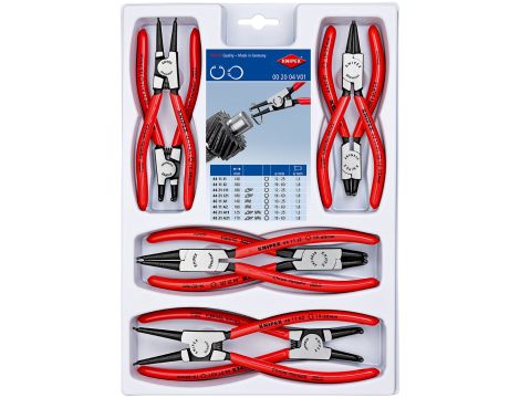 Knipex - Zestaw szczypiec do pierścieni osadczych, 8 części  - 00 20 04 V01