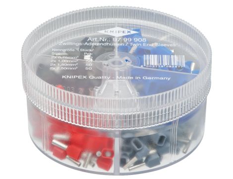 Knipex - Zestawy w pudełku, Z tulejkami kablowymi izolowanymi Zestaw 4-częściowy - 97 99 908