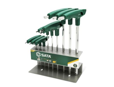Sata - ZESTAW 9 KLUCZY TRZPIENIOWYCH Z RĘKOJEŚCIĄ NA STOJAKU - ST09118