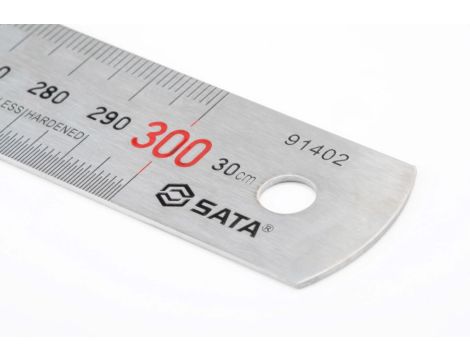 Sata - PRZYMIAR LINIOWY LINIJKA 300MM NIERDZEWNA HARTOWANA /GRAWER - ST91402