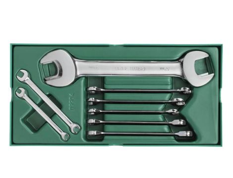 Sata - ZESTAW 10 CZĘŚCI  - KLUCZE PŁASKIE DWUSTRONNE I  PŁASKO-OCZKOWE METRYCZNE - ST09904-02