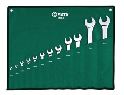 Sata - ZESTAW 12 KLUCZY PŁASKO OCZKOWYCH W SASZETCE - ST09063