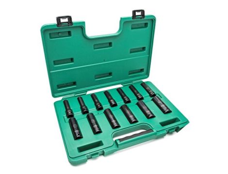 Sata - ZESTAW 13  NASADEK UDAROWYCH CIENKOŚCIENNYCH DŁUGICH 1/2" METRYCZNYCH W WALIZCE - ST34398T