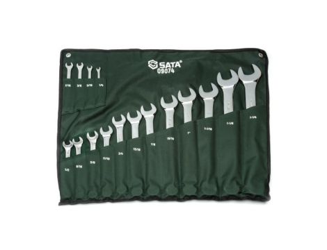 Sata - ZESTAW 16 KLUCZY PŁASKO-OCZKOWYCH CAL W SASZETCE - ST09074SJ