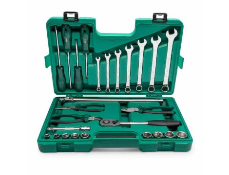Sata - ZESTAW 26 CZĘŚCIOWY KLUCZY NASADOWYCH 1/2" METRYCZNYCH I NARZĘDZI - ST09502SJ_XX