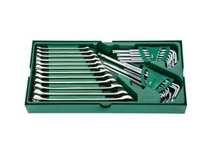 Sata - ZESTAW 30 KLUCZY PŁASKO-OCZKOWYCH I TRZPIENIOWYCH METR. - ST09906